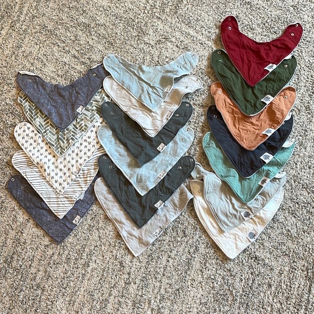 Copper pearl and Parker baby bibs